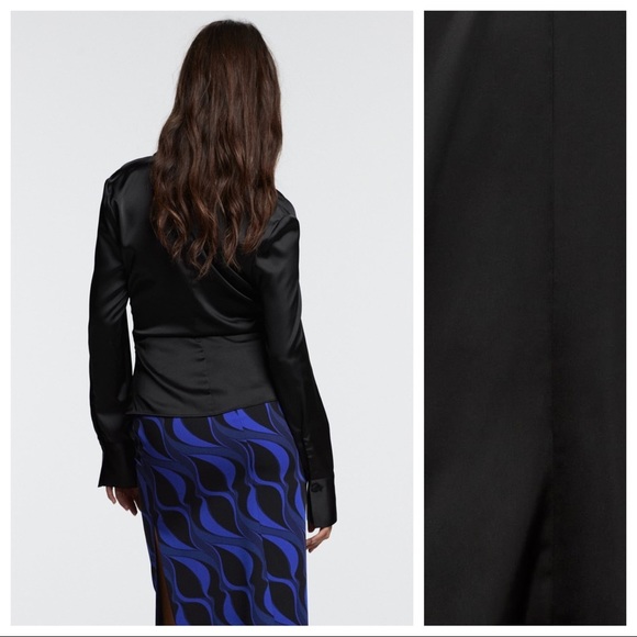 NWT. Zara Satin Effect Top with Gathered Details. Size M. - Picture 4 of 10